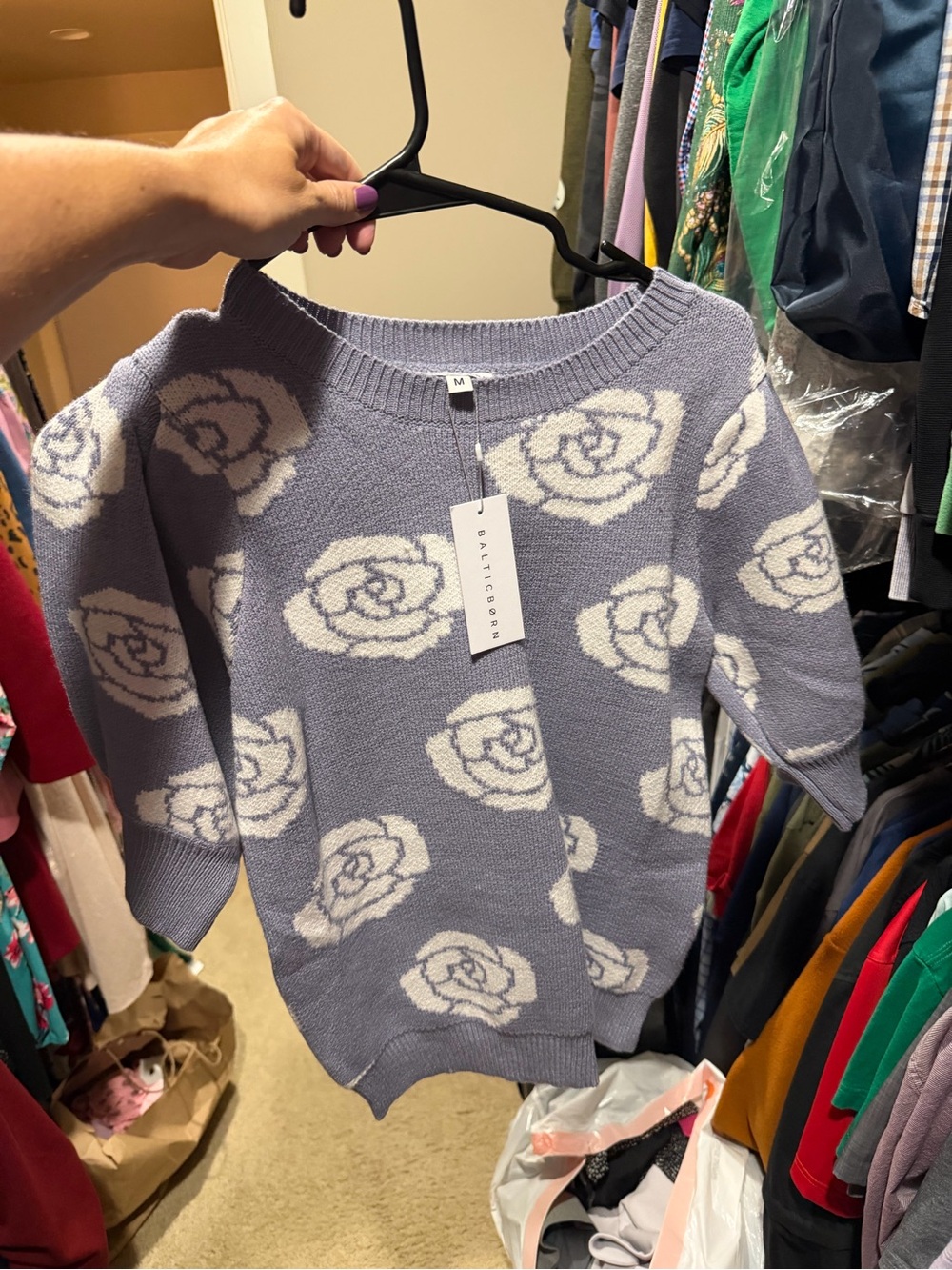 Baltic Born Lavender Floral Crewneck Sweater